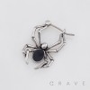 GOTHIC SPIDER BLACK ONYX CABOCHON BODY 316L SURGICAL STEEL EARRING